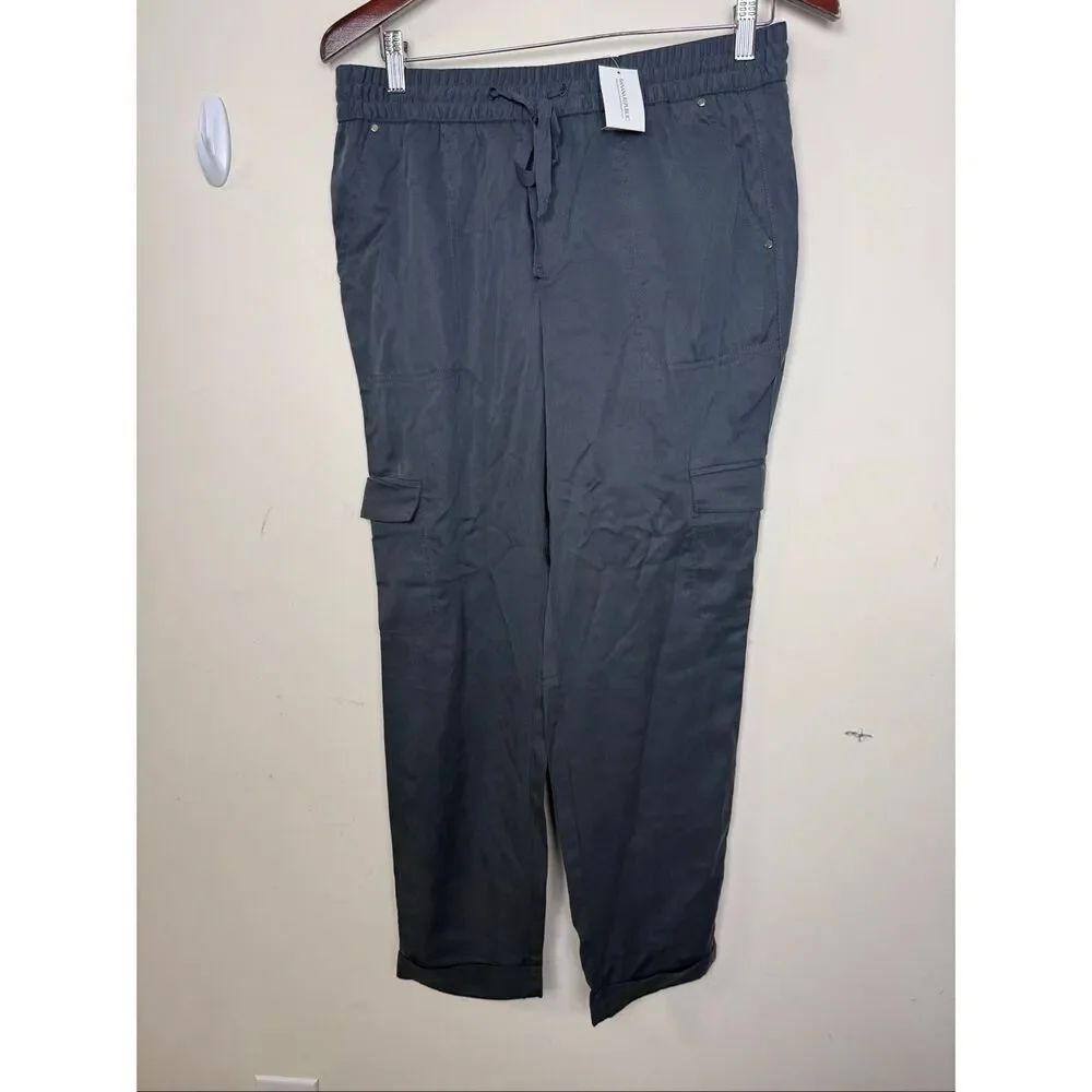 Banana Republic Cargo Utility Pants Black Lyocell Drawstring NWT Size S